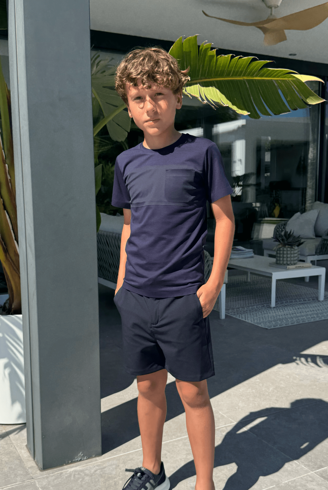 Boy's Luxury Vertex T-Shirt - Navy - Vincentius