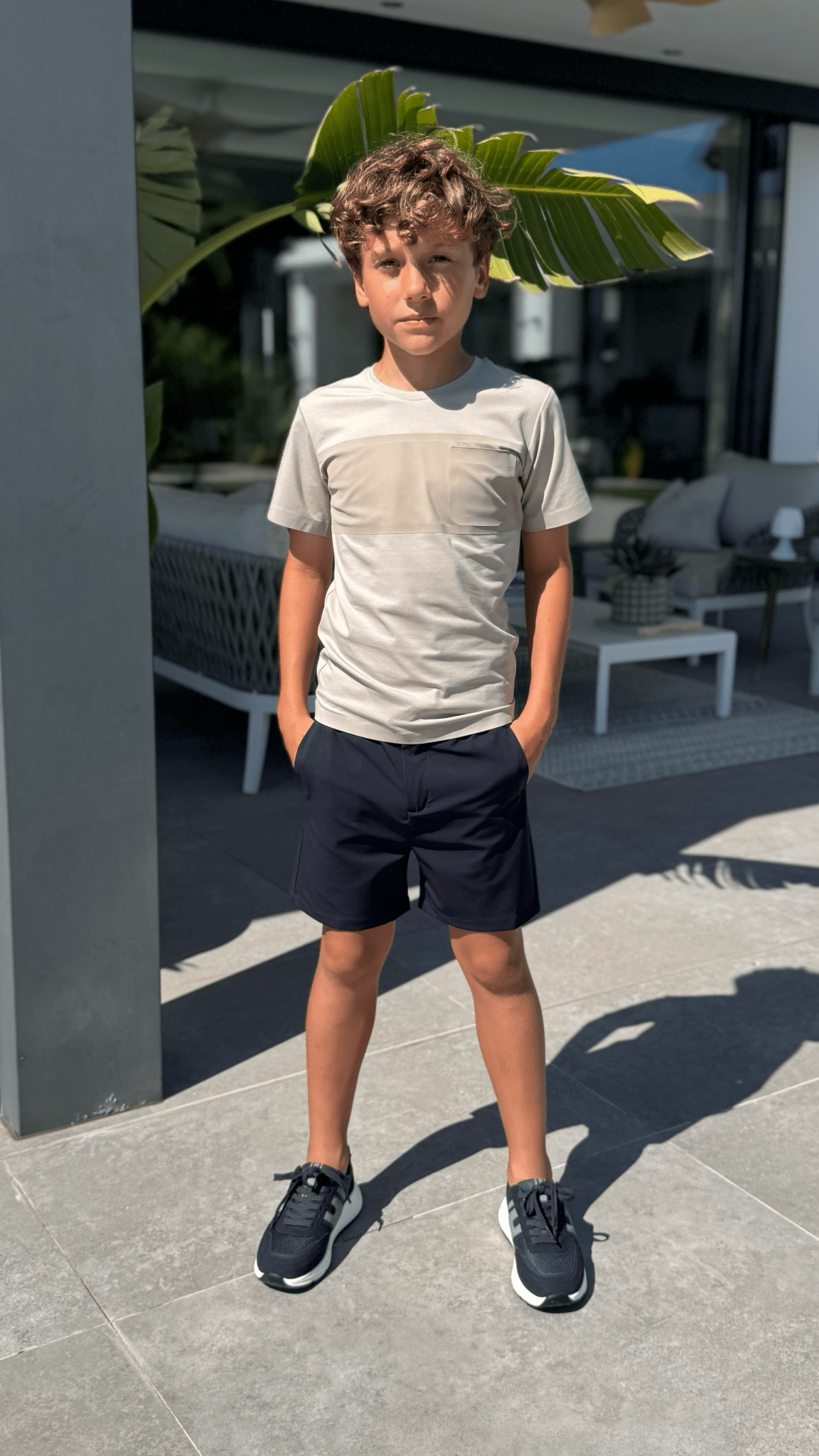 Boy's Luxury Vertex T-Shirt - Sand - Vincentius