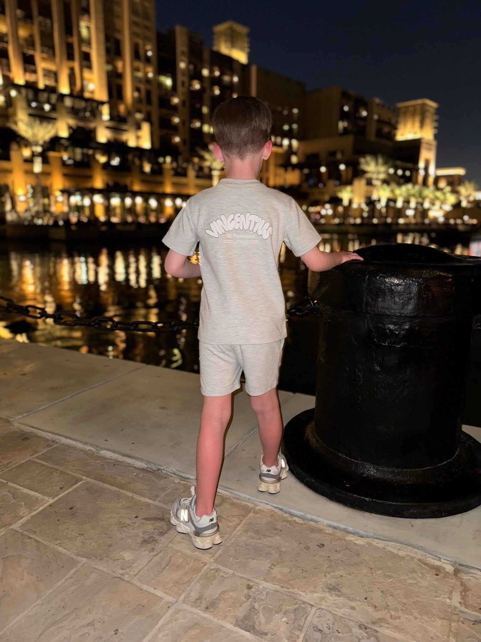 Boy's Relaxed Subway Grafitti Lounge Set - Grey Marl - Vincentius