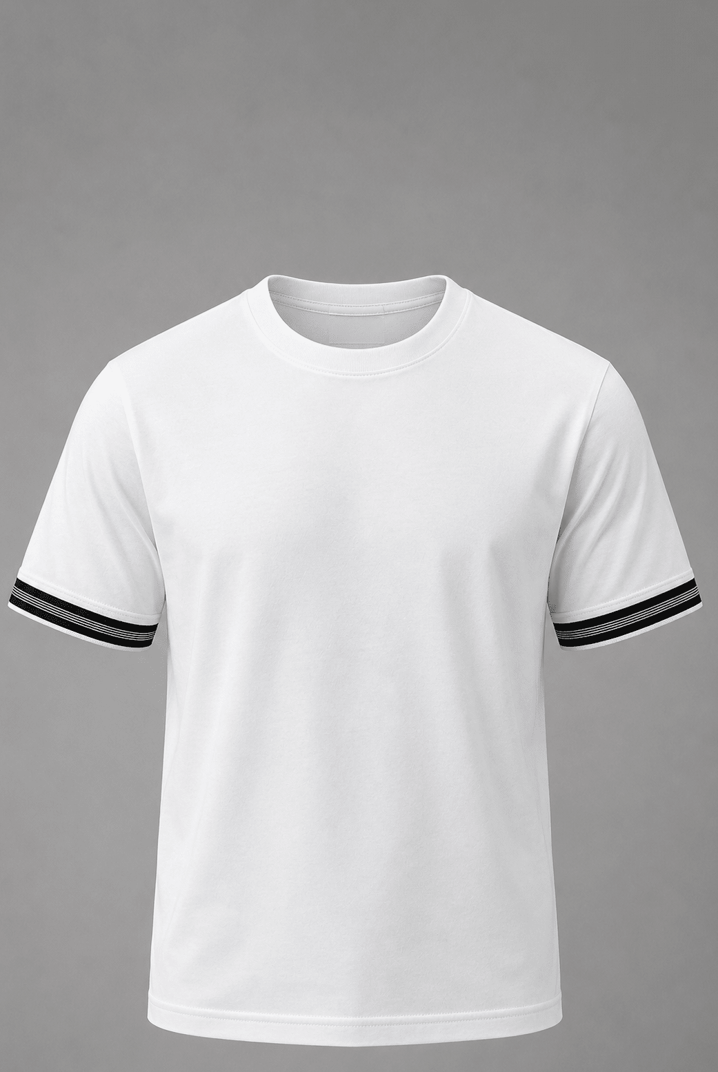 Boys Ribbed Cuff White T Shirt - Vincentius
