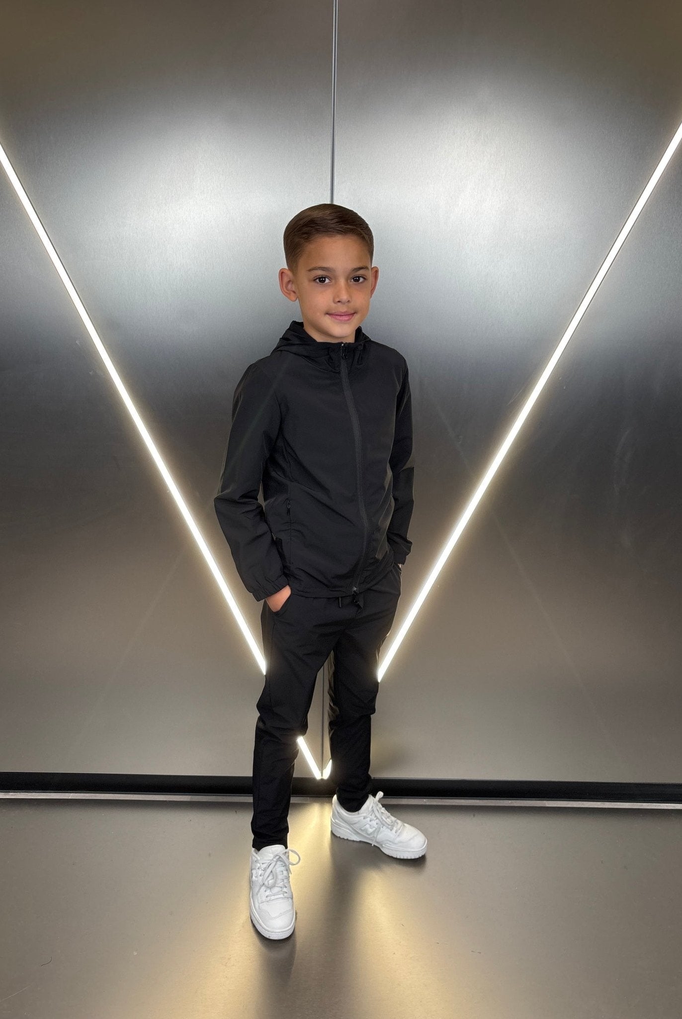 Boy's Transitional Tracksuit - Black - Vincentius