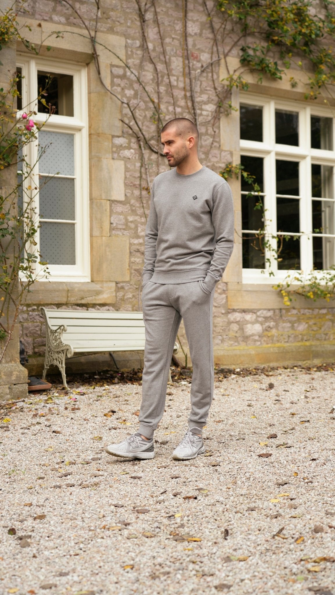 Loopback Crew Neck Jumper - Grey Marl - Vincentius