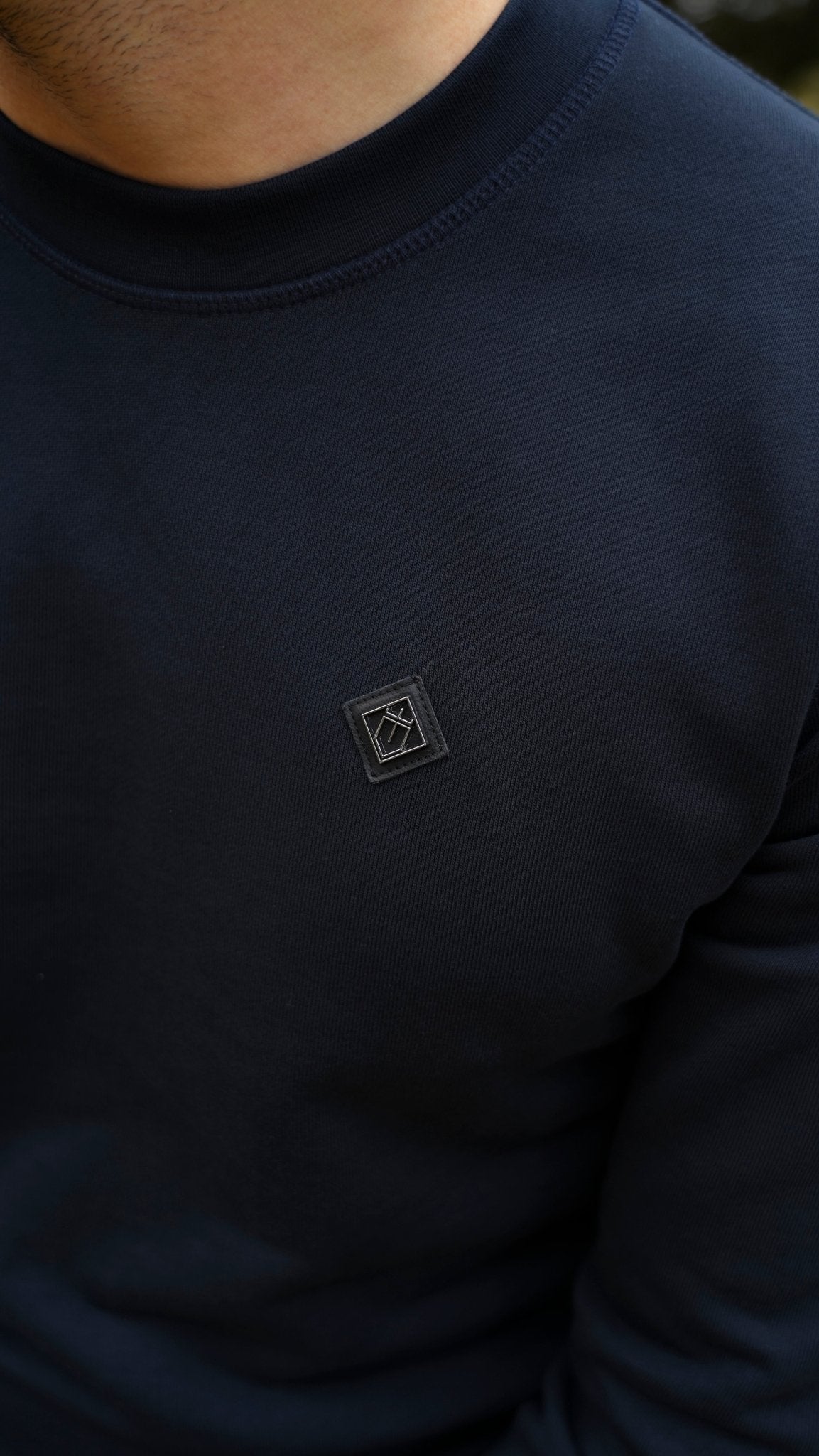 Loopback Crew Neck Jumper - Navy - Vincentius