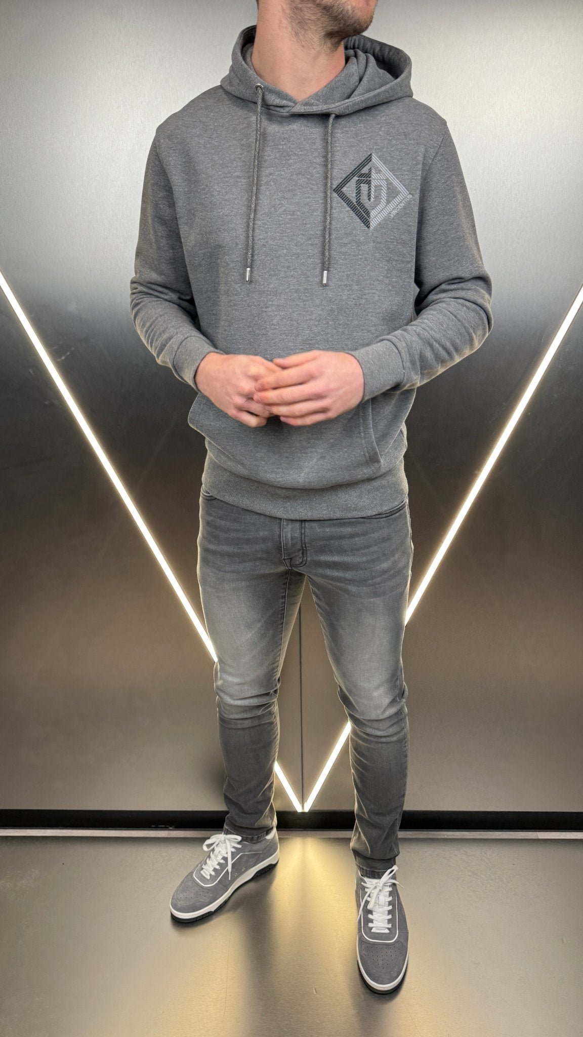 Luxury Double Crest Hoodie - Grey Marl - Vincentius