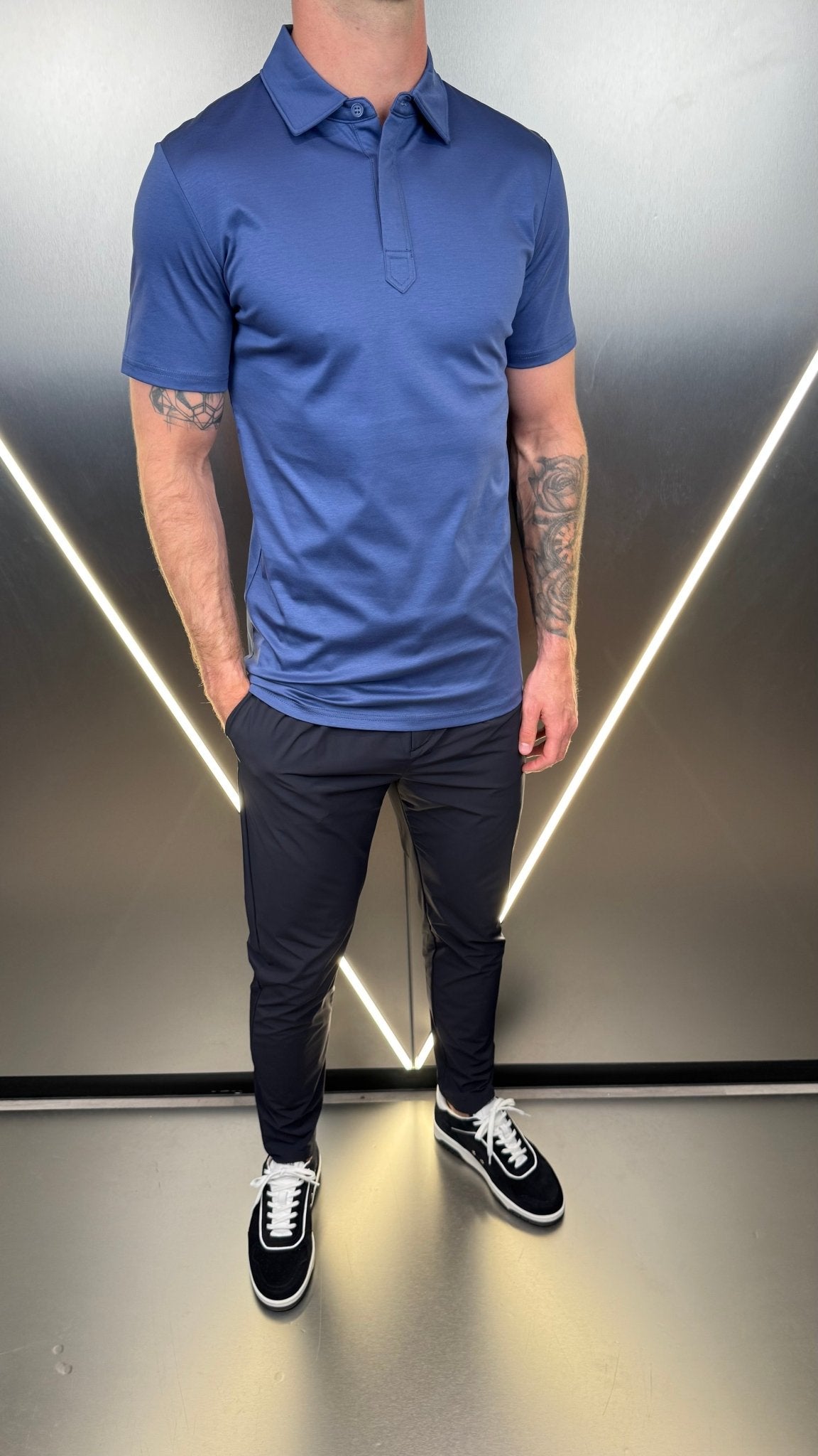 Luxury Mercerised Sapphire Polo T Shirt - Vincentius