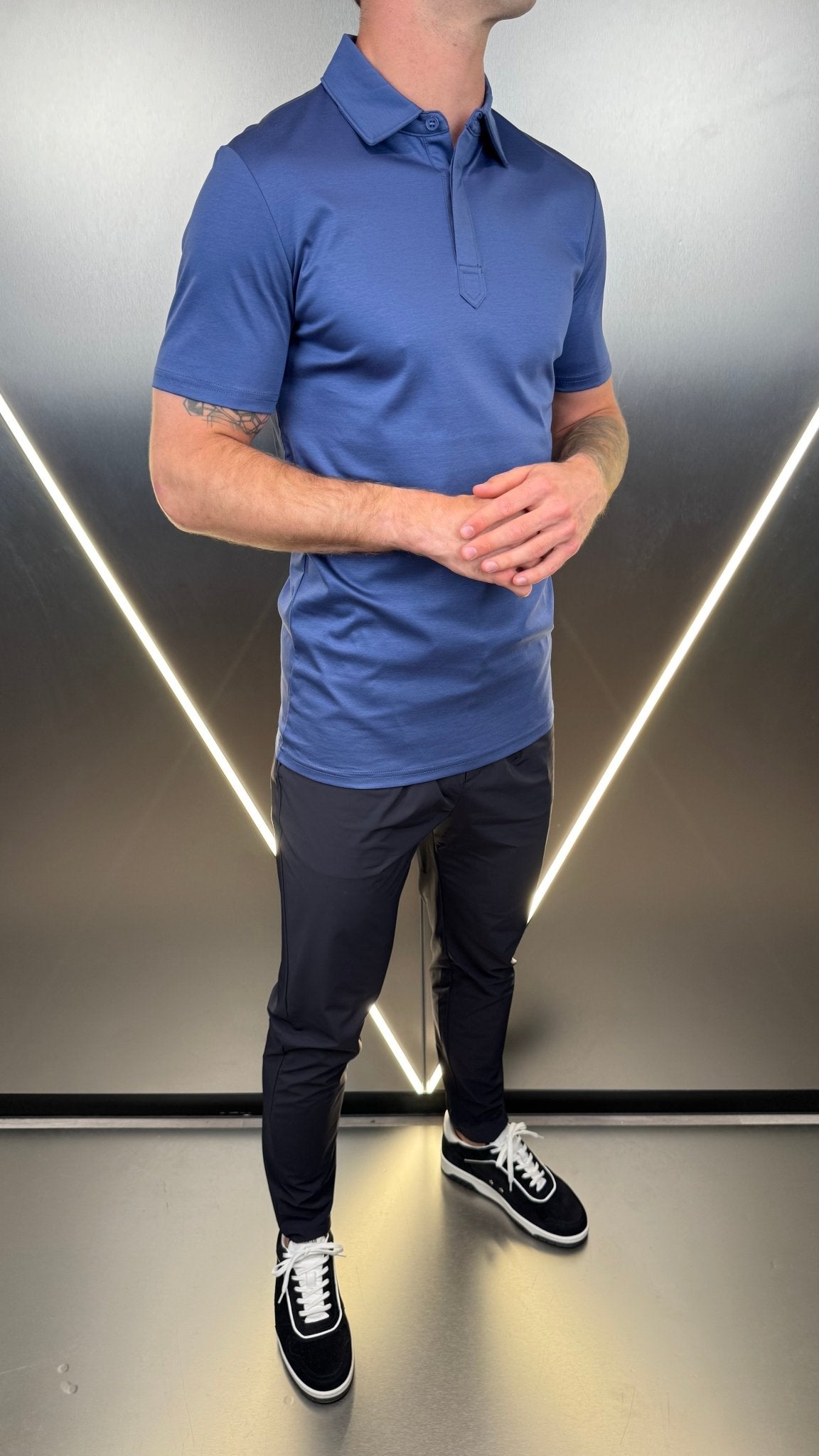 Luxury Mercerised Sapphire Polo T Shirt - Vincentius