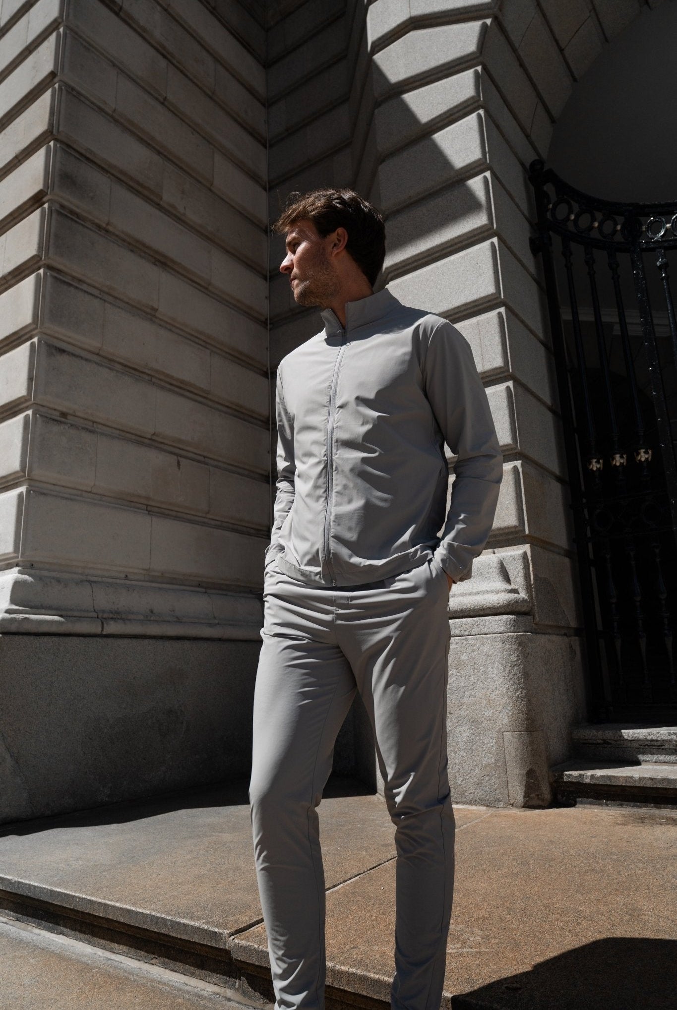 Transitional Full Zip Tracksuit - Light Grey - Vincentius