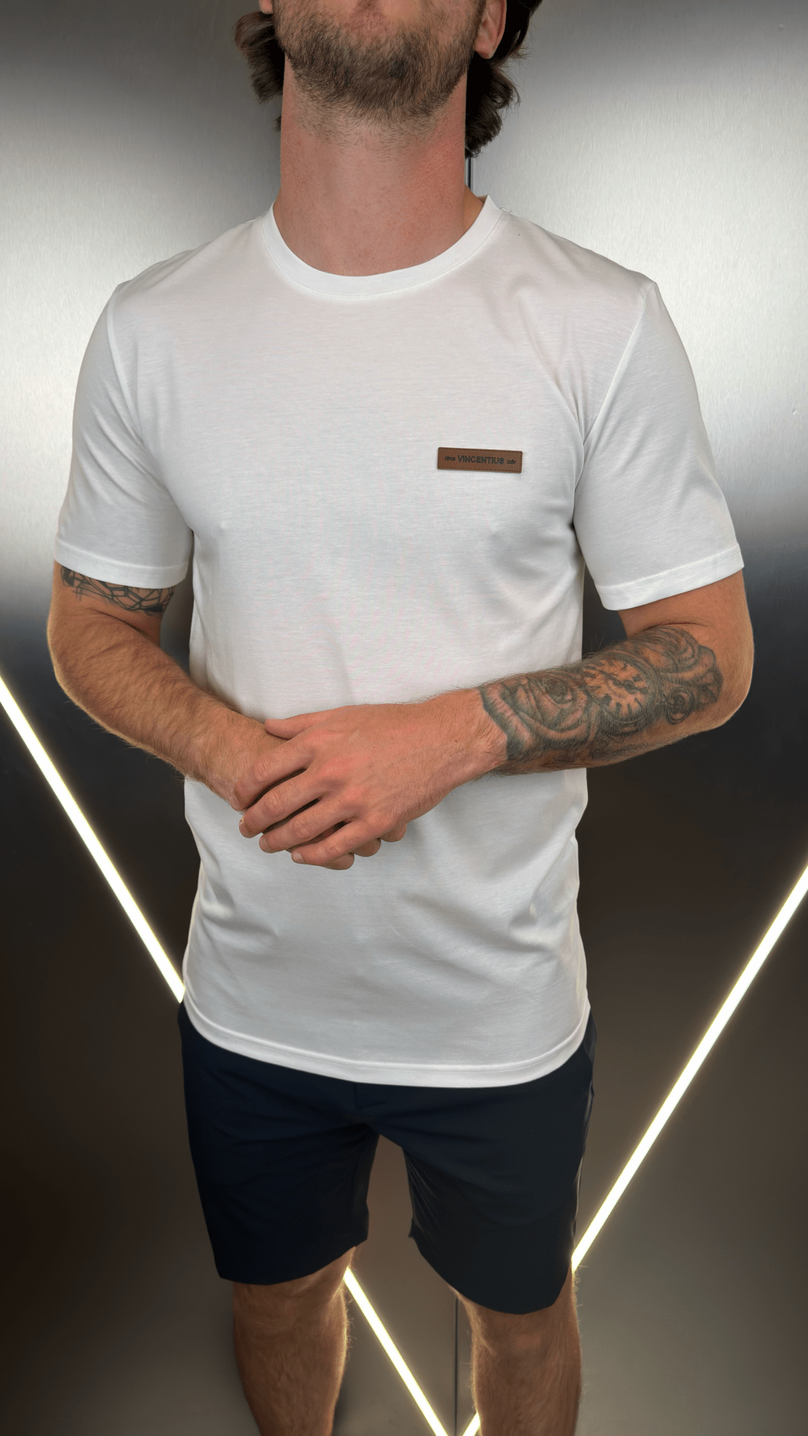Vincentius Leather logo T-Shirt - White - Vincentius