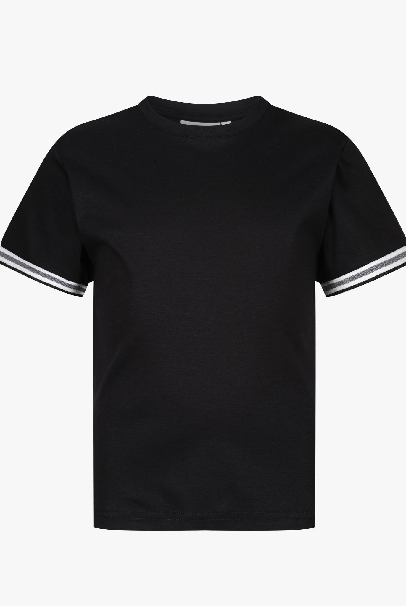 Boys Ribbed Cuff Black T Shirt - Vincentius