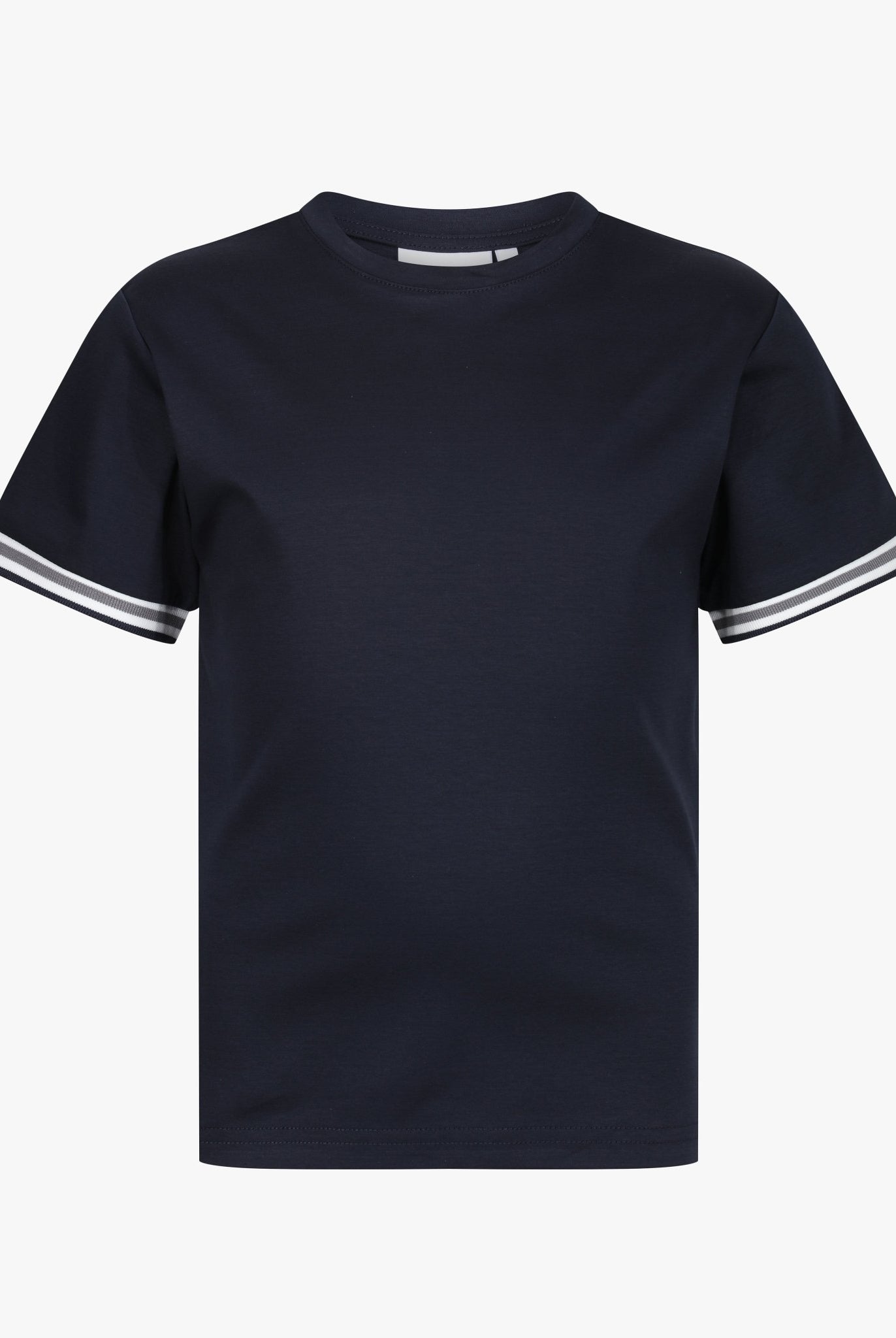 Boys Ribbed Cuff Navy T Shirt - Vincentius