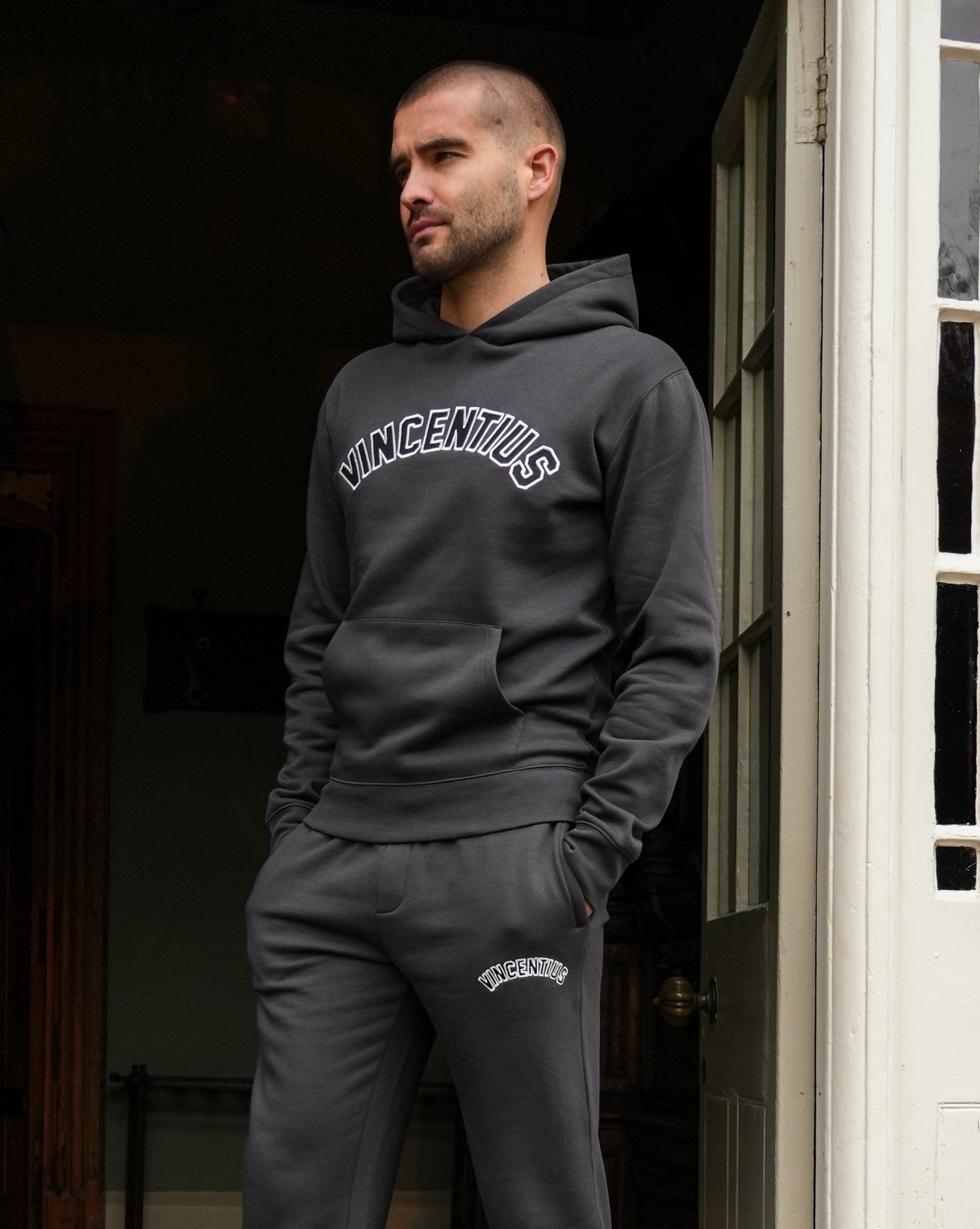 Applique Every Day Tracksuit - Charcoal - Vincentius