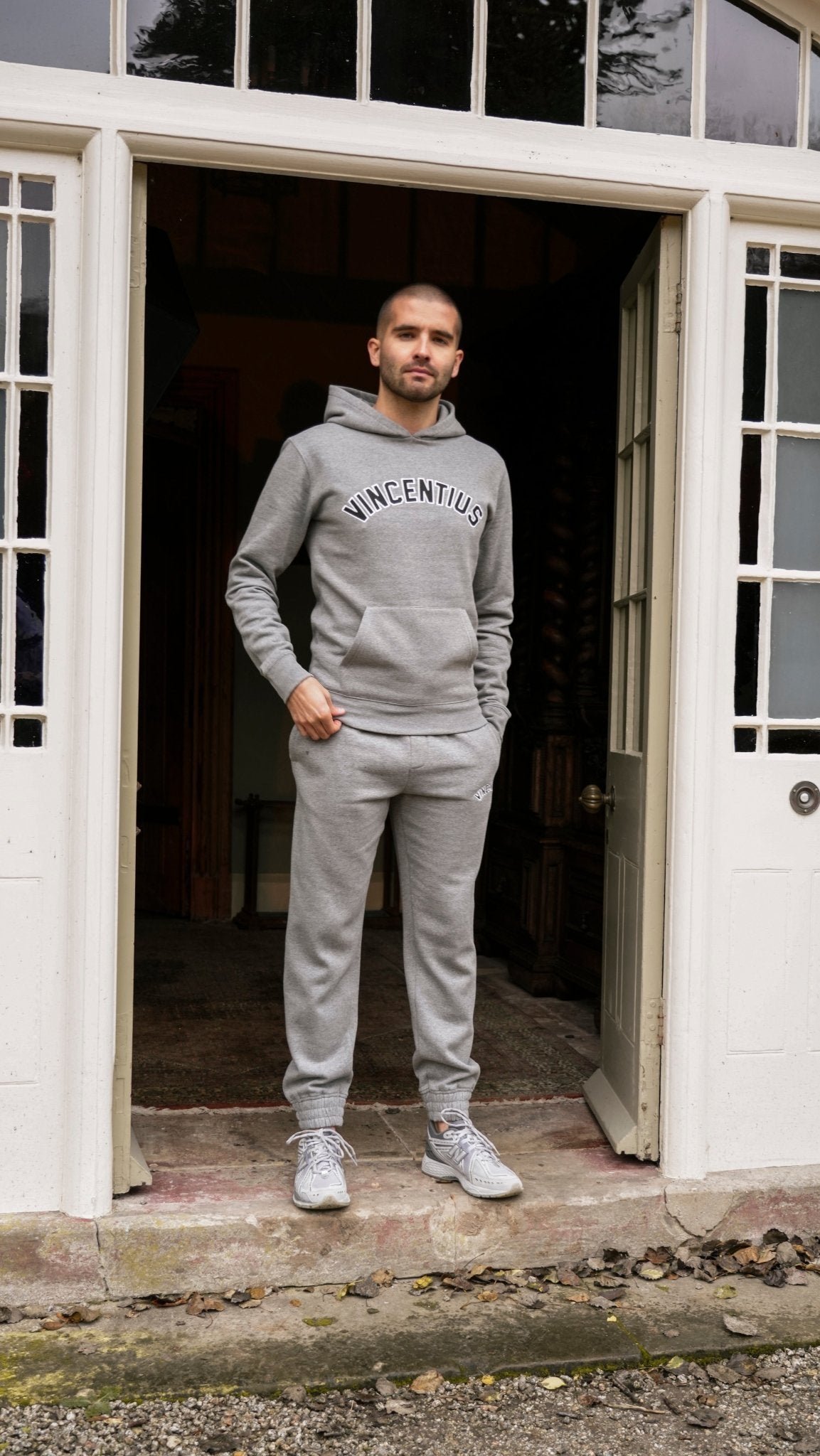 Applique Every Day Tracksuit - Grey Marl - Vincentius