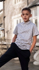 Boys Grey Space Dye Polo V2 - Vincentius