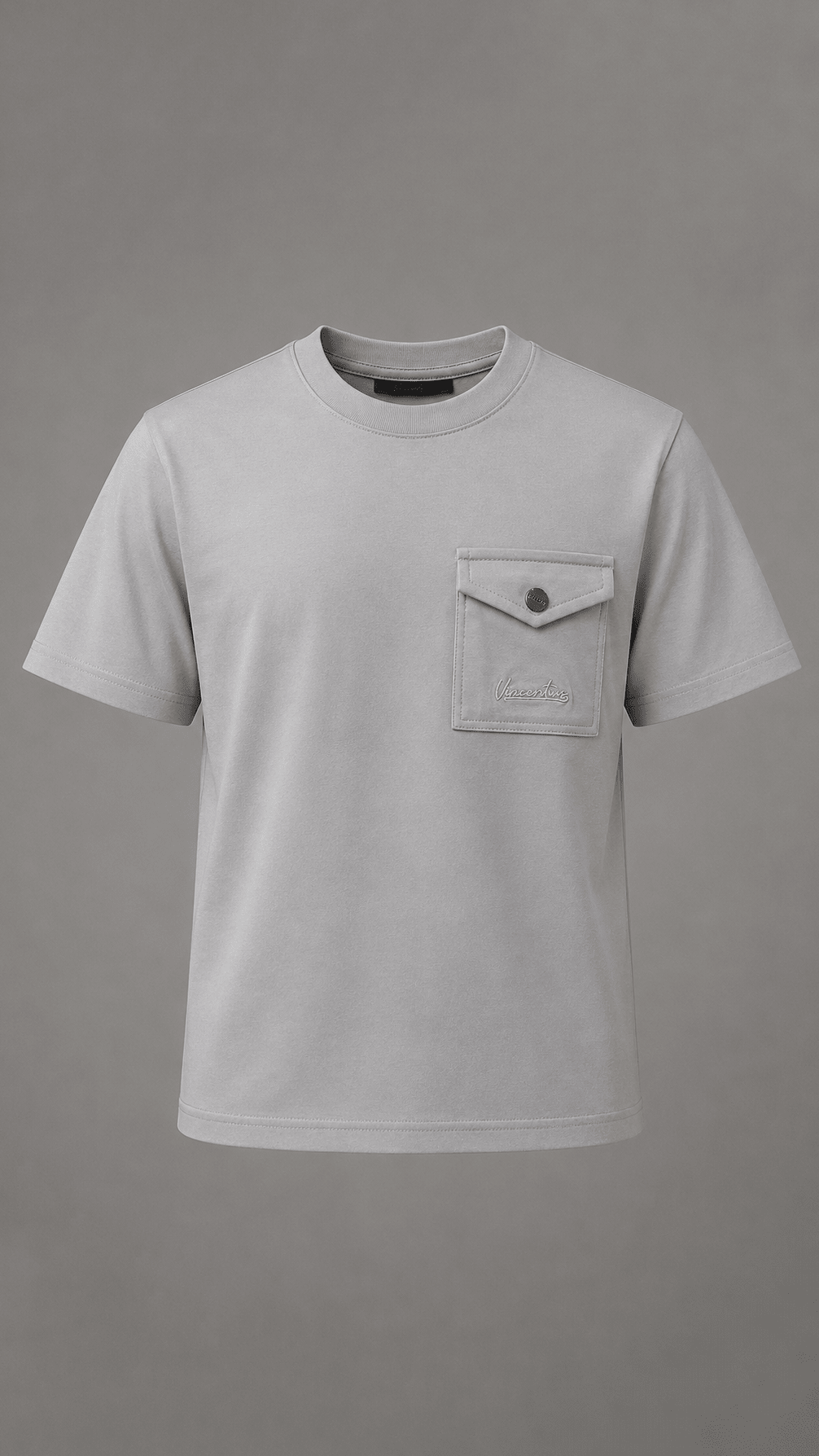 Boy's Luxury Pocket Logo T-Shirt - Ice Grey - Vincentius