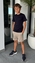 Boy's Luxury Pocket Logo T-Shirt - Navy - Vincentius