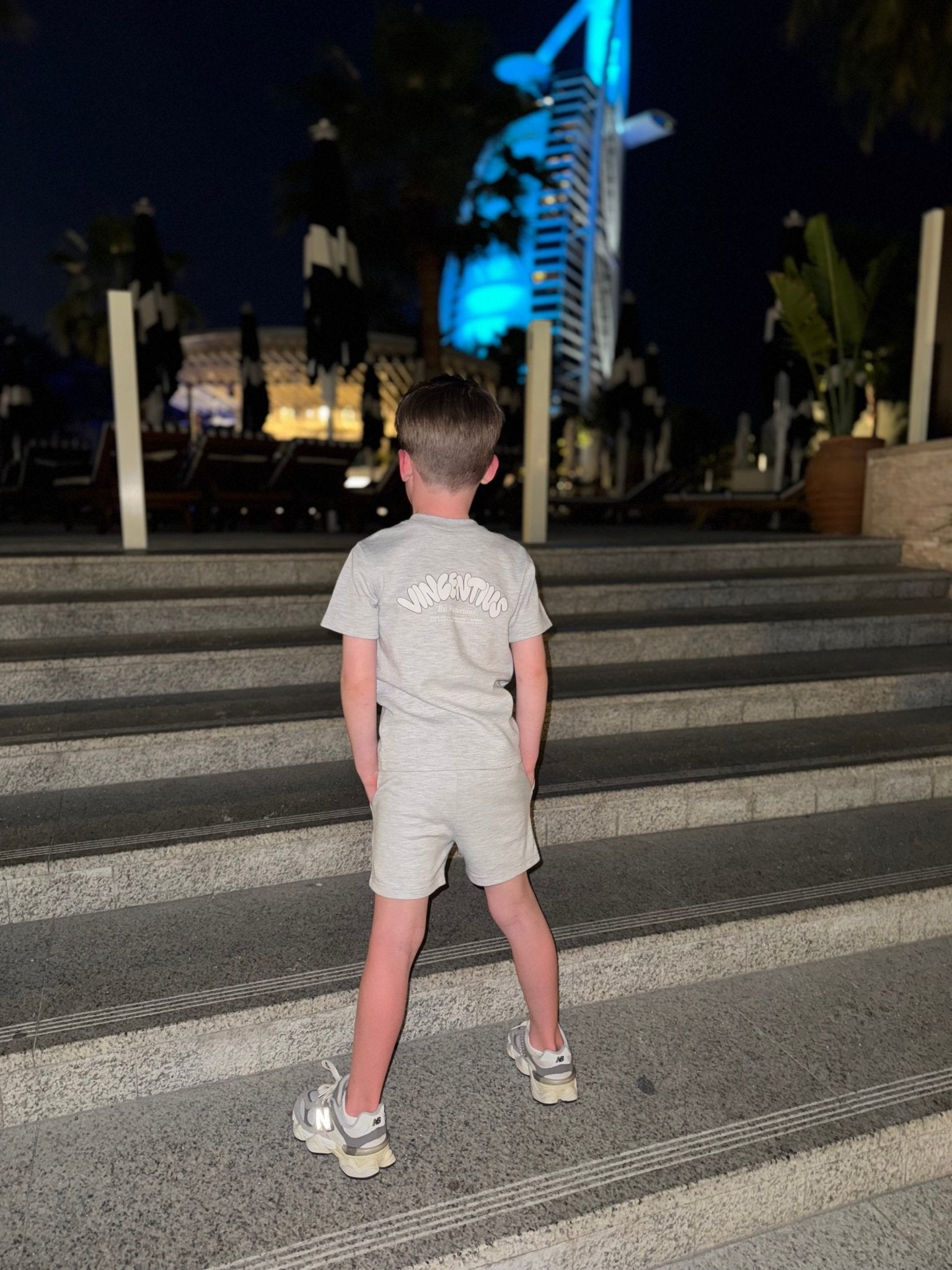 Boy's Relaxed Subway Grafitti Lounge Set - Grey Marl - Vincentius