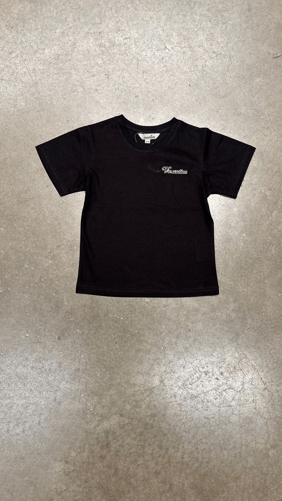 Boys Script T-Shirt - Black - Vincentius