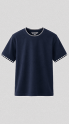Boy's Striped Cuff T-Shirt - Navy - Vincentius