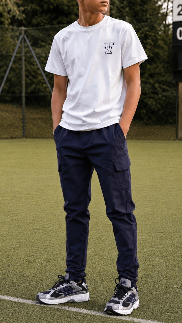 Boys Varsity T-Shirt - White - Vincentius