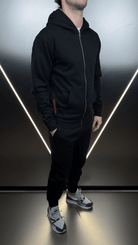 Full Zip Silicone Badge Every Day Tracksuit - Black - Vincentius