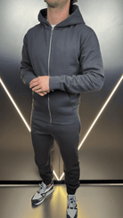 Full Zip Silicone Badge Every Day Tracksuit - Charcoal - Vincentius