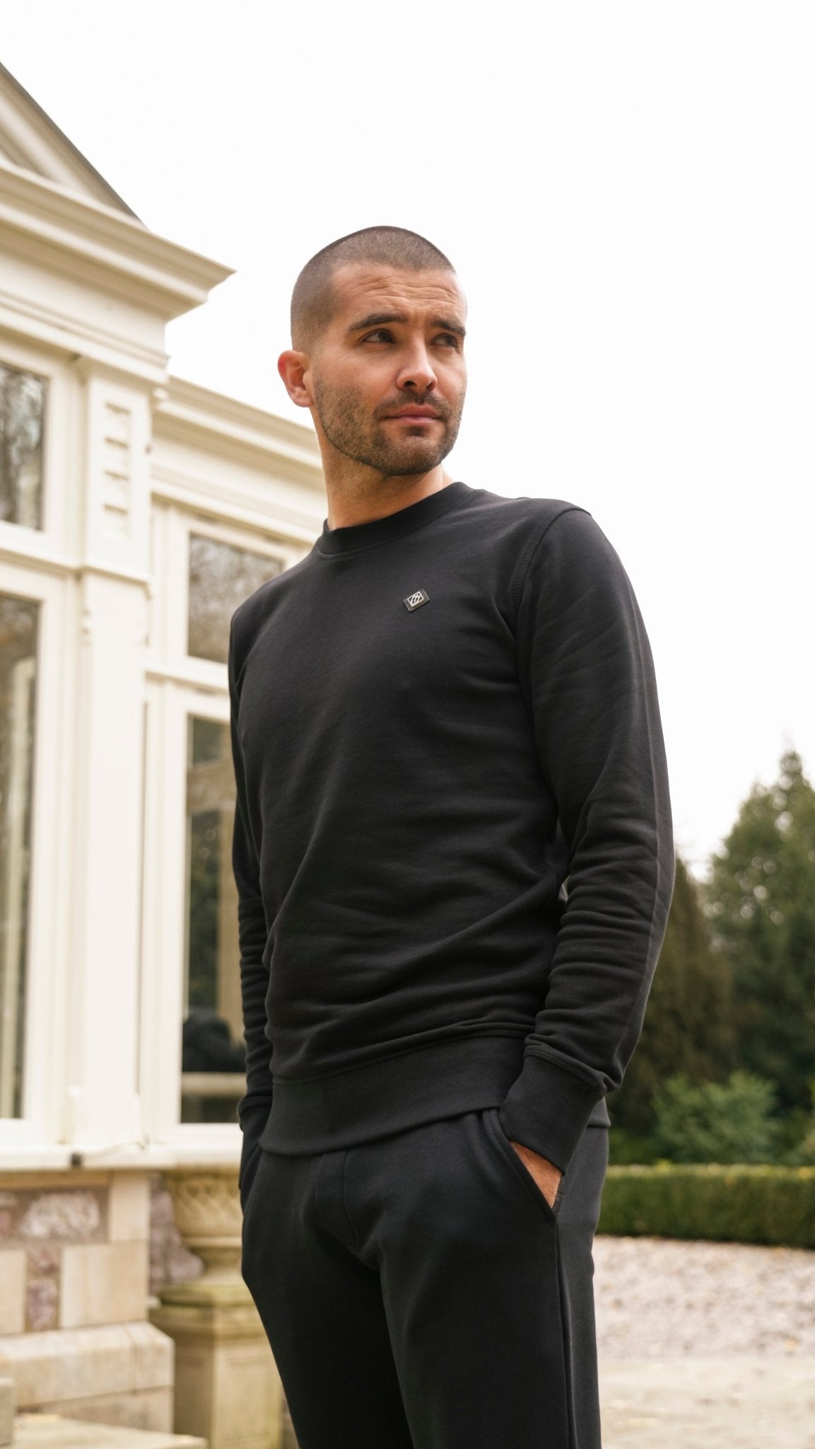 Loopback Crew Neck Jumper - Black - Vincentius