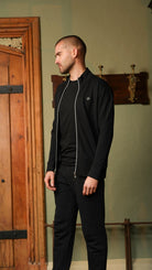 Loopback Zip Through Jacket - Black - Vincentius