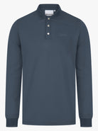 Luxury Long Sleeve Pique Logo Polo - Airforce - Vincentius