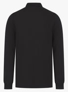 Luxury Long Sleeve Pique Logo Polo - Black - Vincentius