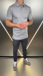 Luxury Mercerised Ice Grey Polo T Shirt - Vincentius