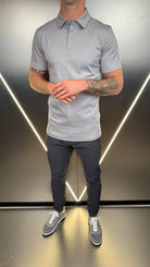 Luxury Mercerised Ice Grey Polo T Shirt - Vincentius