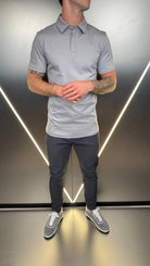 Luxury Mercerised Ice Grey Polo T Shirt - Vincentius