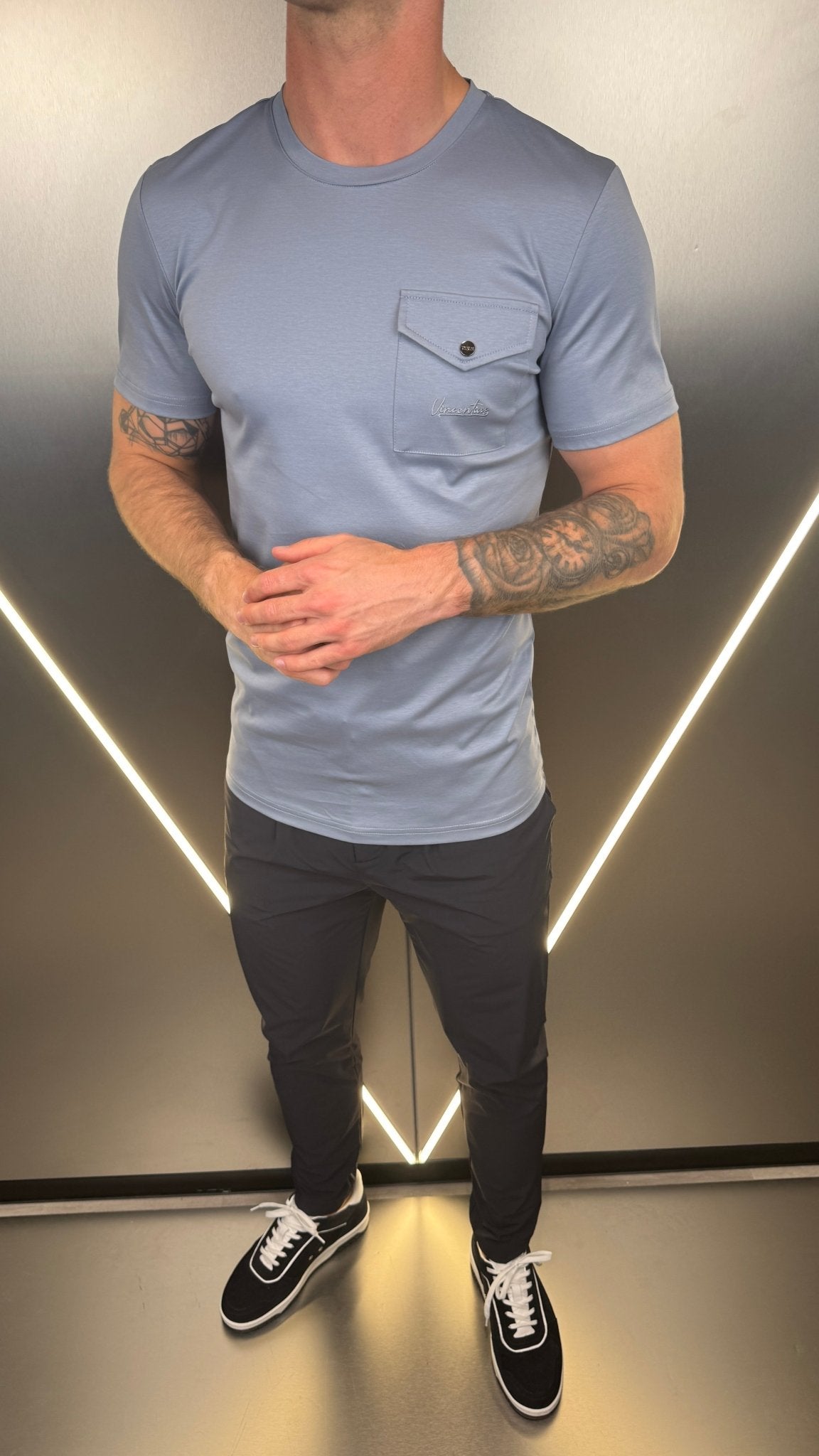 Luxury Mercerised Pocket Logo T-Shirt - Parma - Vincentius