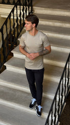 Luxury Mercerised Pocket Logo T-Shirt - Sand - Vincentius