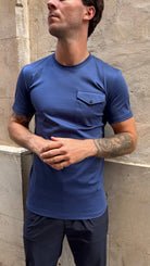 Luxury Mercerised Pocket Logo T-Shirt - Sapphire - Vincentius
