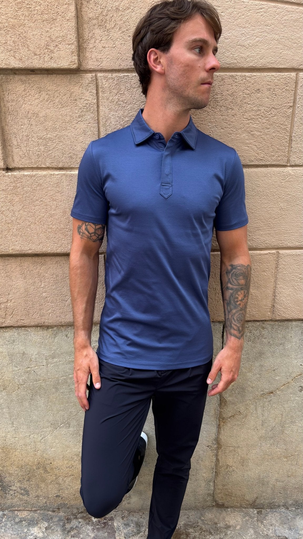 Luxury Mercerised Sapphire Polo T Shirt - Vincentius