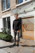 Pique Zip Through Jacket - Black - Vincentius