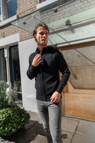 Pique Zip Through Jacket - Black - Vincentius