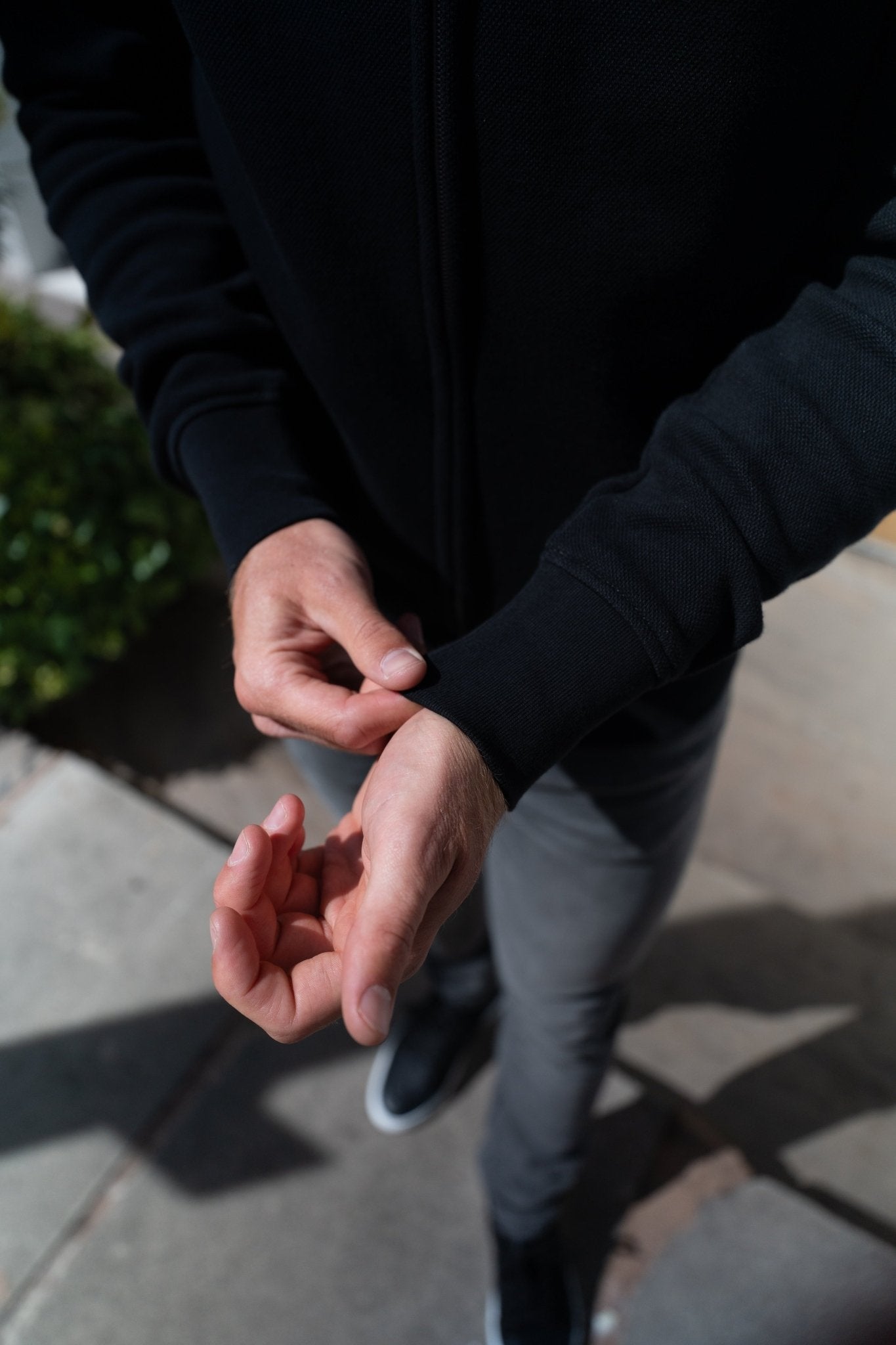 Pique Zip Through Jacket - Black - Vincentius