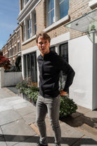 Pique Zip Through Jacket - Black - Vincentius