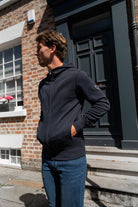 Pique Zip Through Jacket - Navy - Vincentius