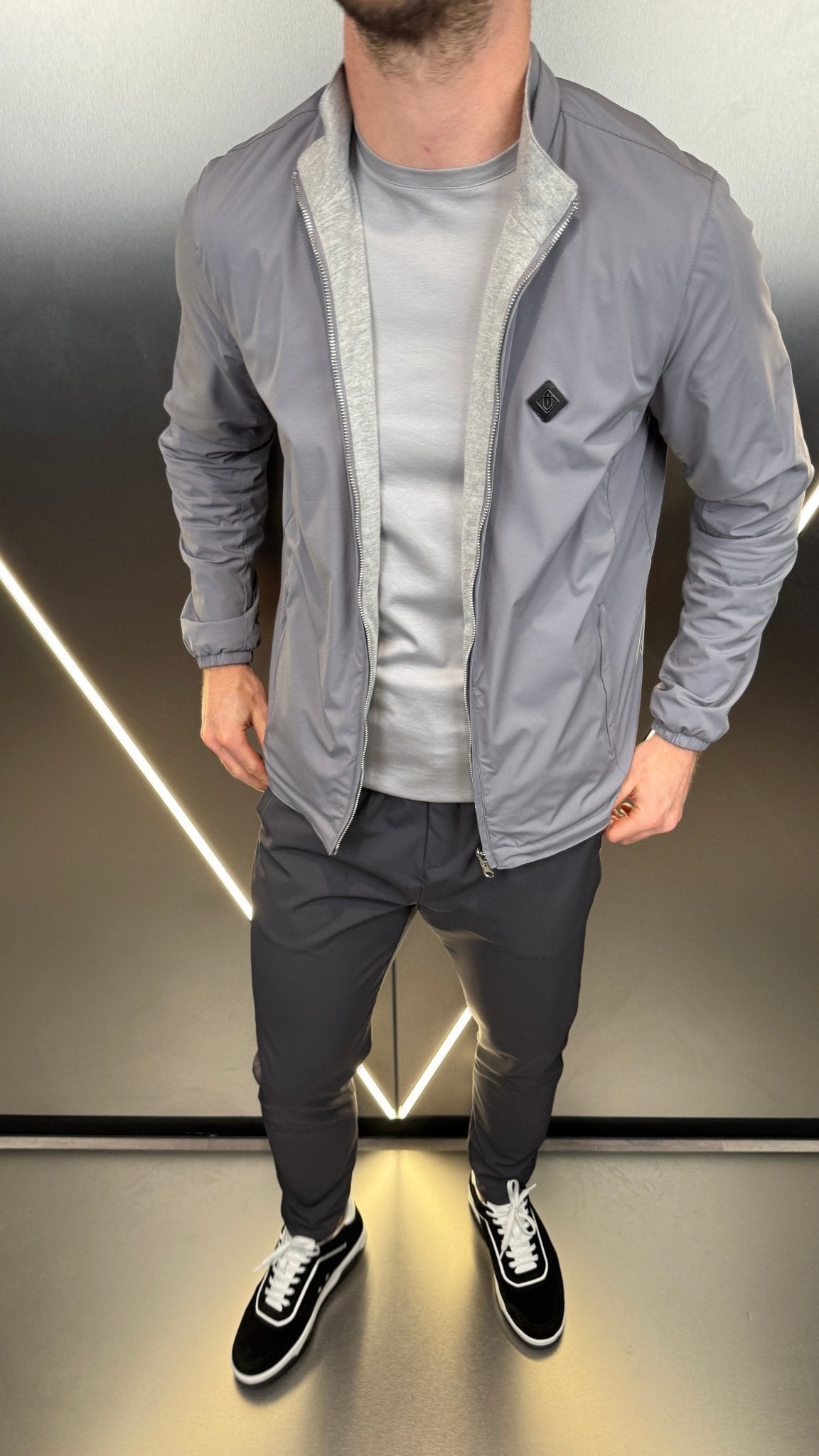 Premium Reverse Jacket - Grey/Grey Marl - Vincentius