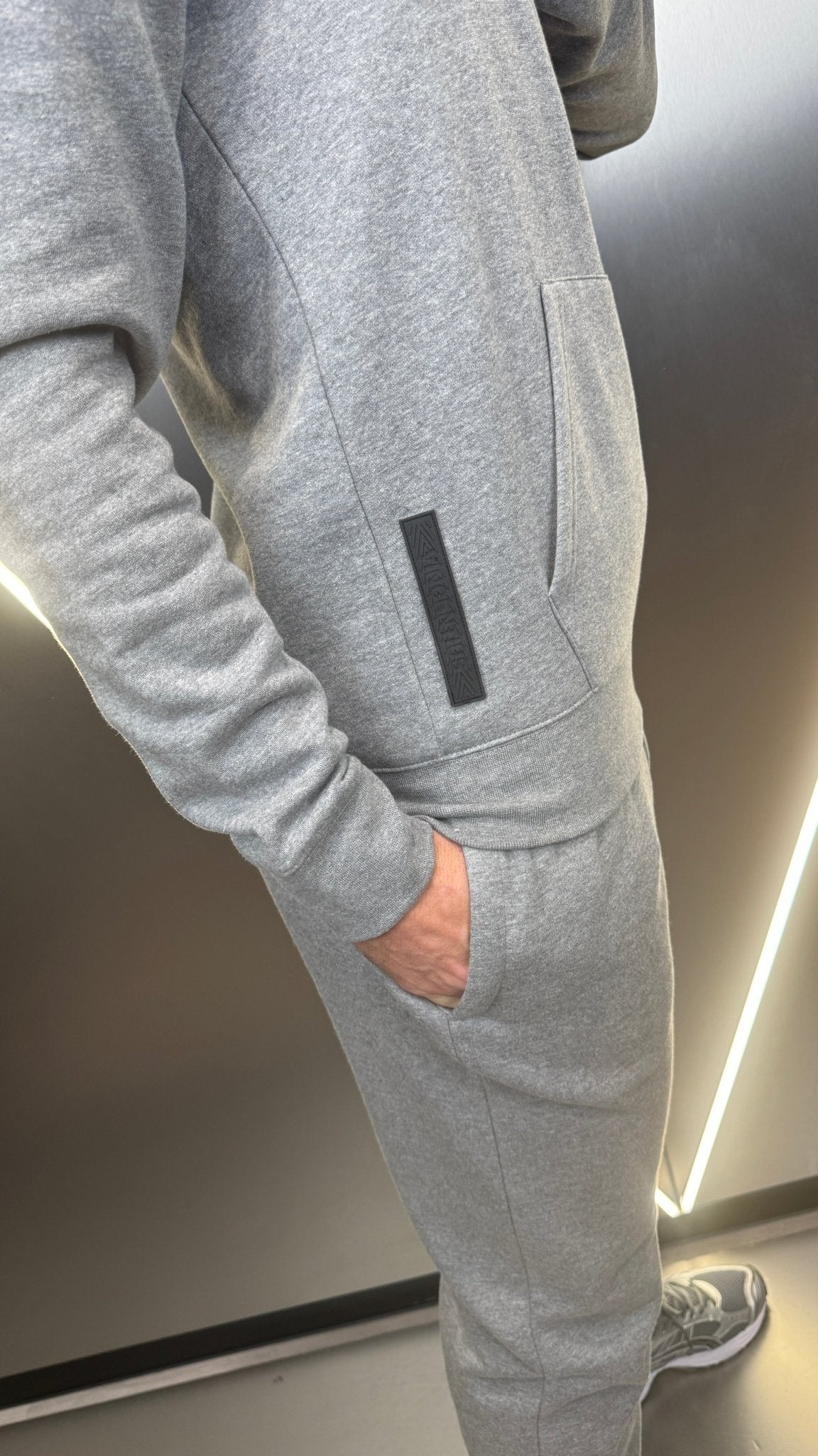 Silicone Badge Every Day Tracksuit - Grey Marl / Black - Vincentius