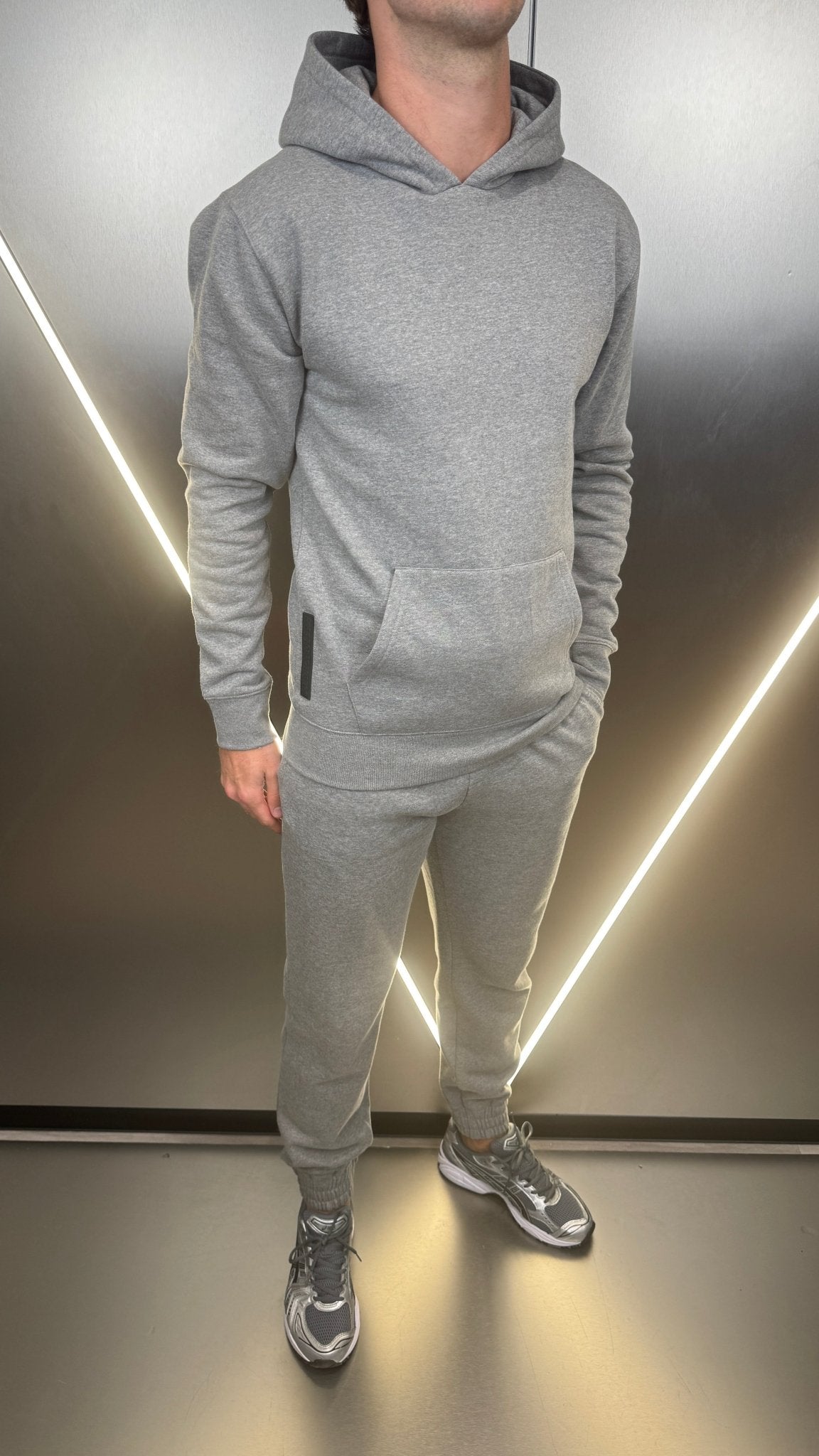 Silicone Badge Every Day Tracksuit - Grey Marl / Black - Vincentius