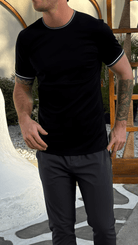 Striped Cuff T-Shirt - Black - Vincentius