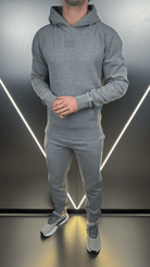 Tonal Badge Every Day Tracksuit - Grey Marl - Vincentius