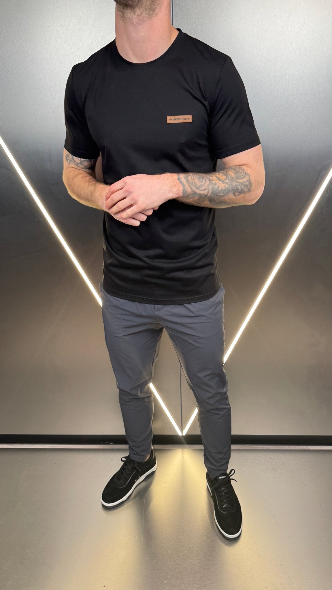 Vincentius Leather logo T-Shirt - Black - Vincentius