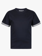 Boys Ribbed Cuff Navy T Shirt - Vincentius